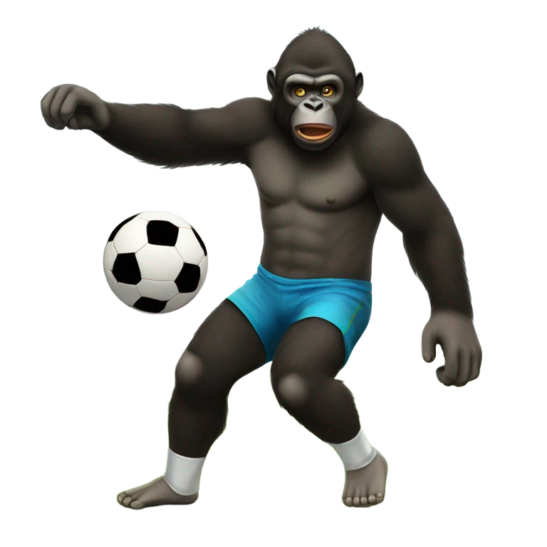 Gorila jugando fútbol emoji