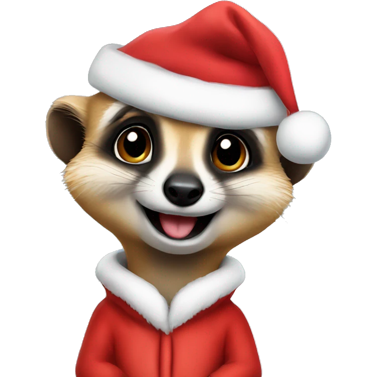 meerkat in a Santa suit emoji