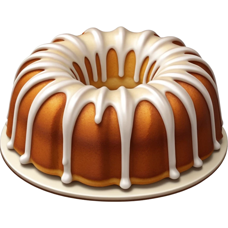 white frosted Bundt cinnamon cake emoji