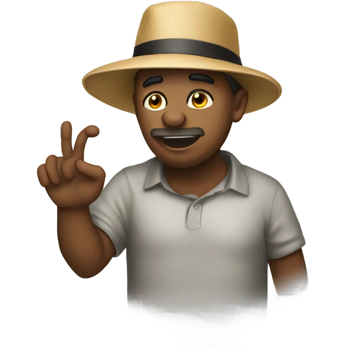 Begging emoji with hat emoji