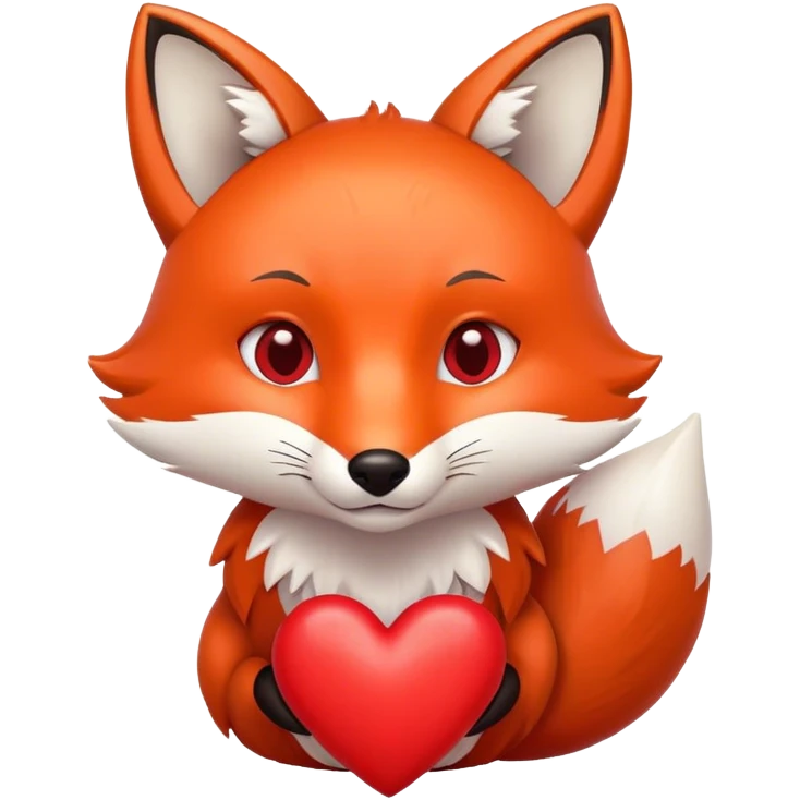 Fox surrounded by hearts  emoji