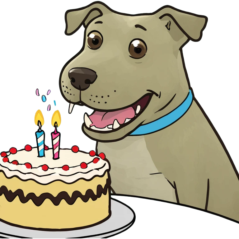 Dog eating birthday cake  emoji