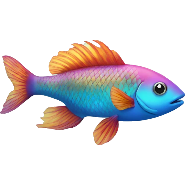 Colorful fish swimming in a clear blue sea  emoji