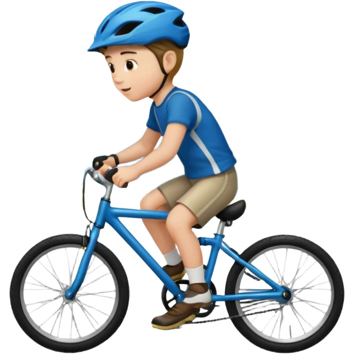 young boy riding a bike emoji