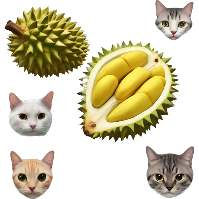 Durian with cats emoji