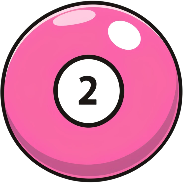 pink billiard ball with the number 23 inside a white circle emoji