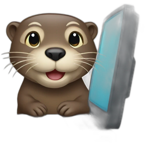 otter on computer emoji
