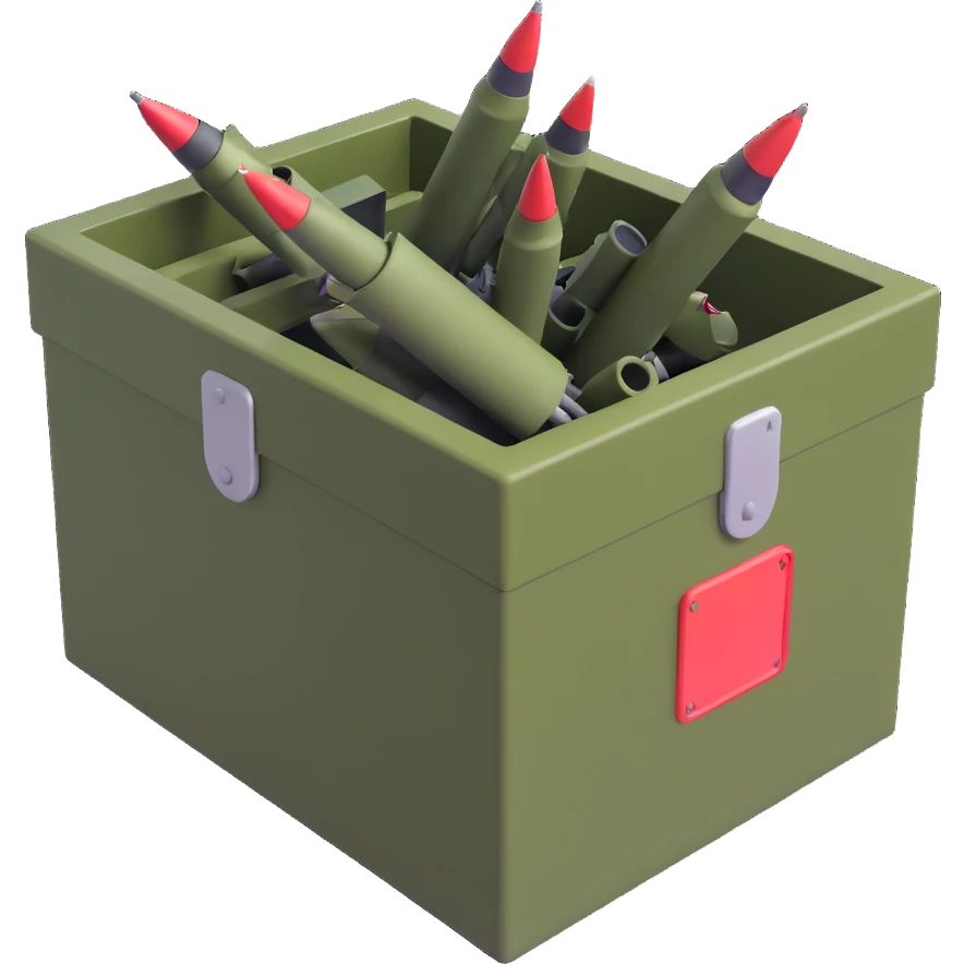 A military box filled with combat missiles emoji
