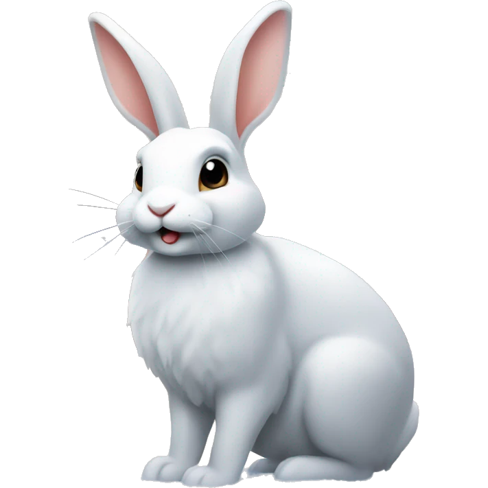 Rabbits playing in the yard in winter emoji