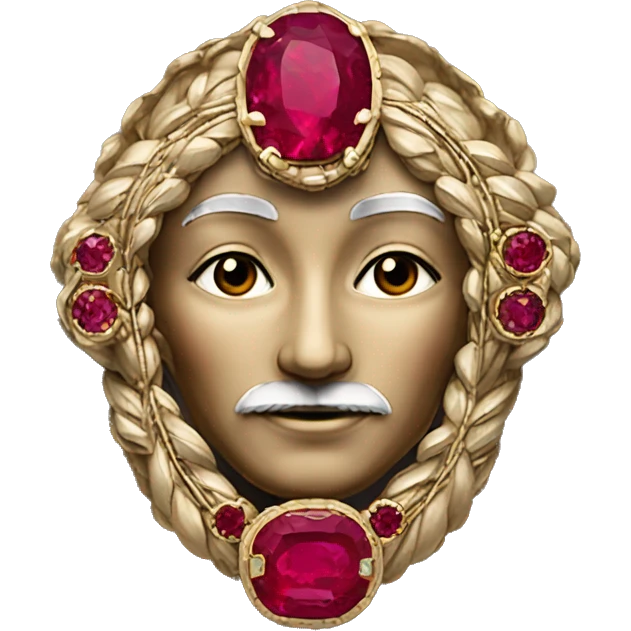 ruby inlaid brooch emoji