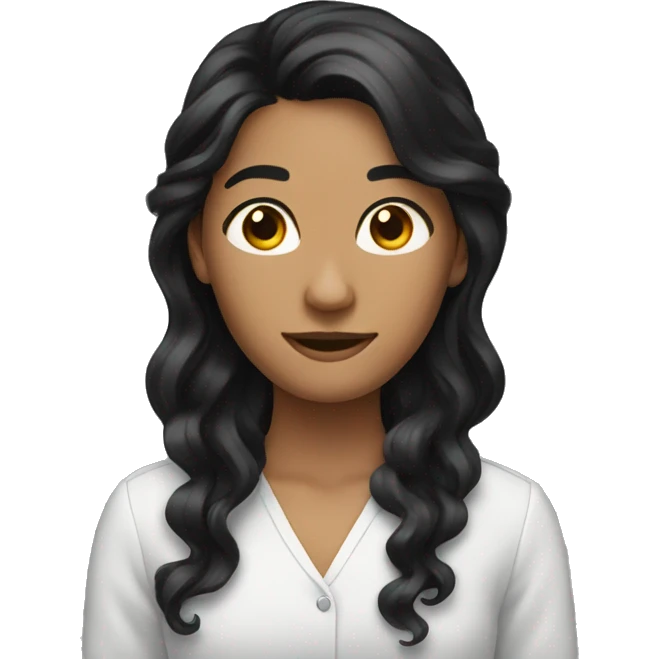  long wavy black hair emoji