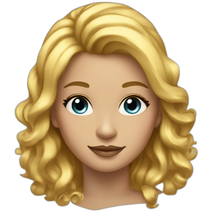 Posh-girl-with-golden-suit-and-blue-eyes-and-rainbow-unicorn-hair emoji