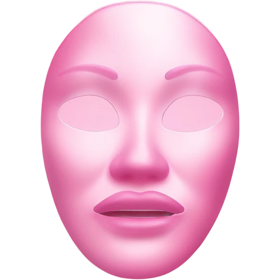Moisturizing hydrogel face mask pink with slits for eyes, lips and nose  emoji