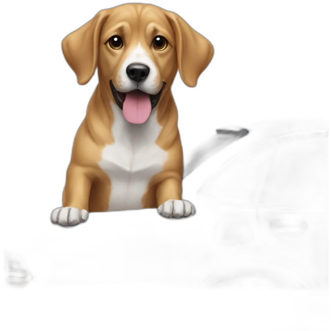 Dog on car emoji