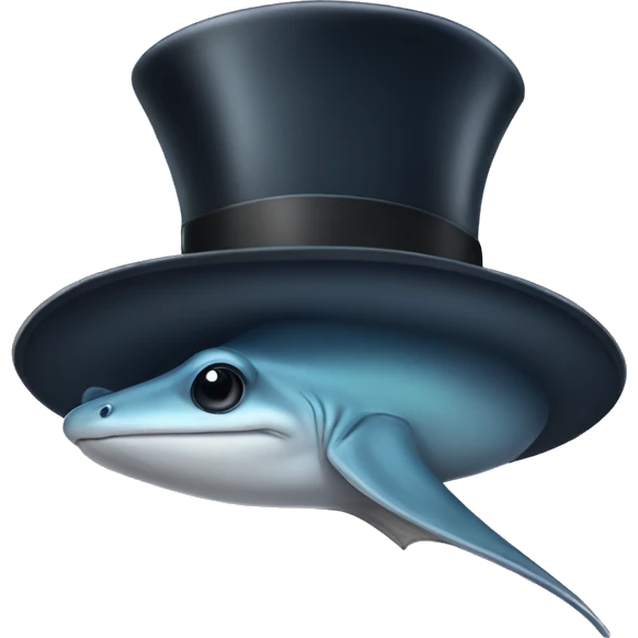 Stingray wearing a top hat emoji
