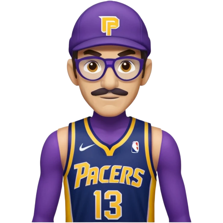 Waluigi wearing an Indiana pacers jersey emoji