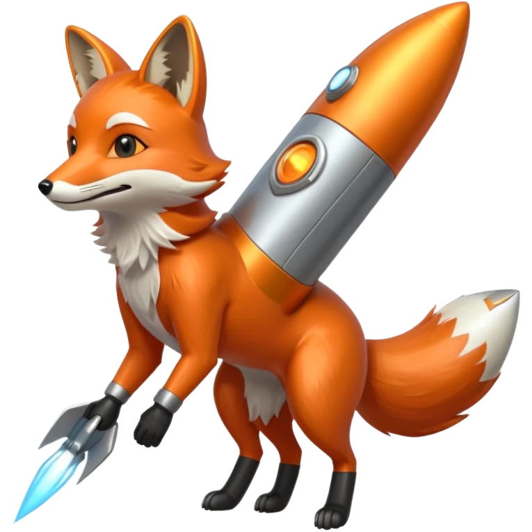 rocket-powered fox emoji