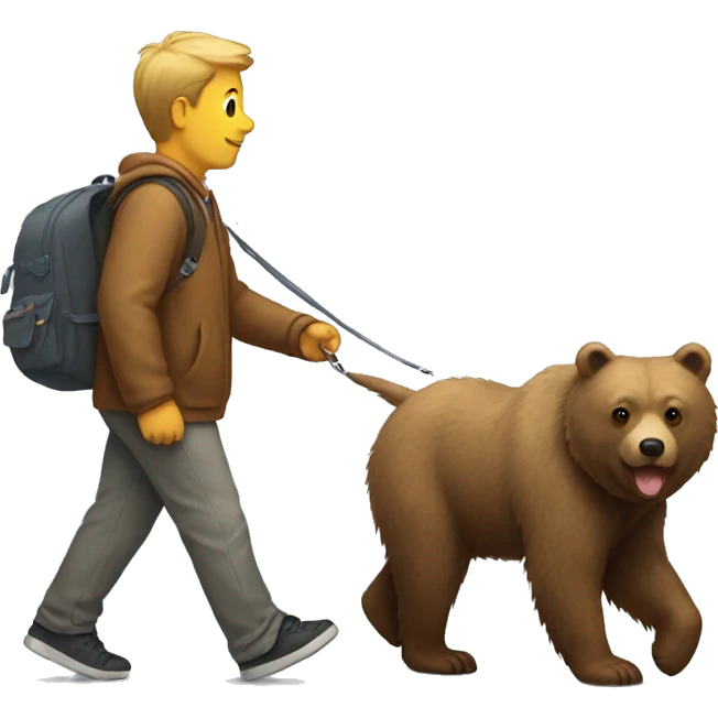 Bear walking a dog emoji