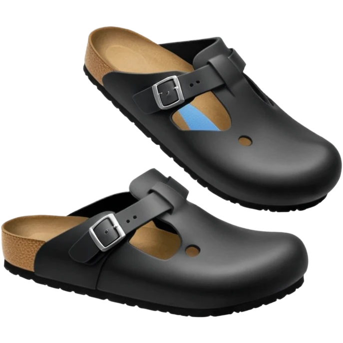 black boston birkenstock clog emoji emoji
