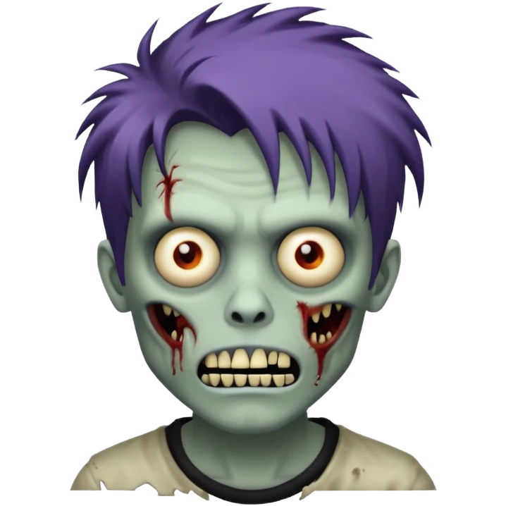 zombie guy with craizy emo hair  emoji