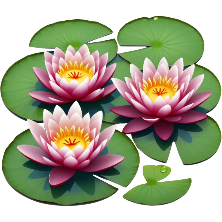 Wine coloured water lilies emoji
