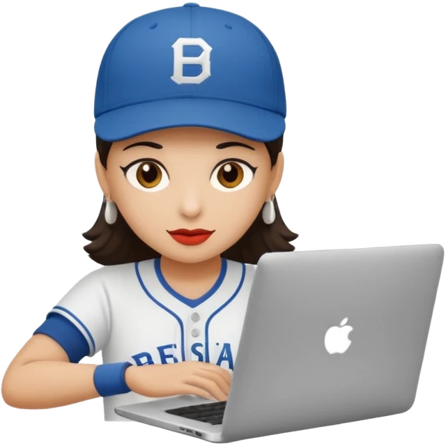 Crea una persona con una gorra y una lapto emoji