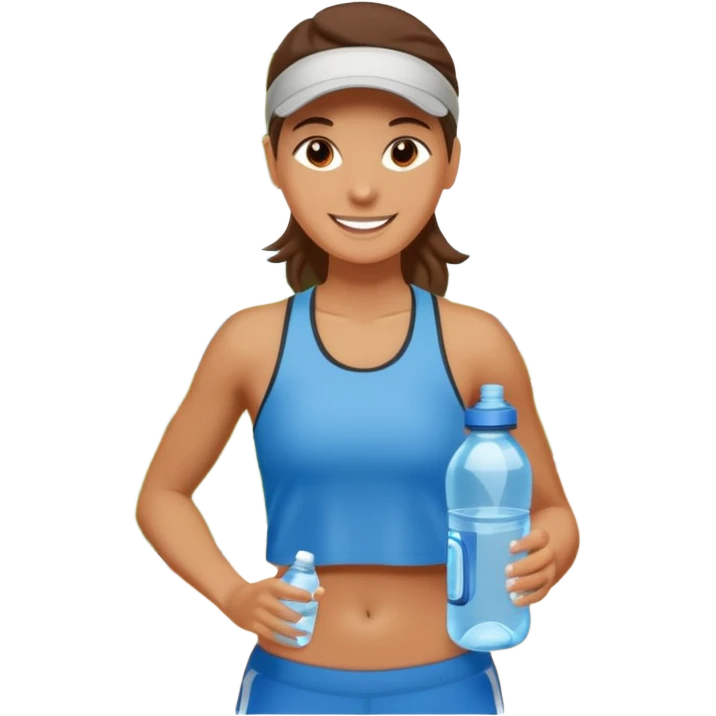 Jogger + water bottle, Park Visitors. emoji