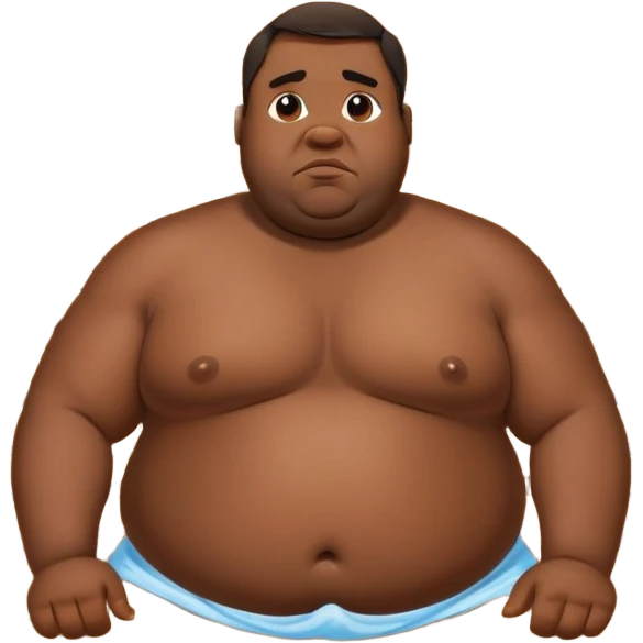 A fat black man in a sauna that's get hot and he's sweaty profusely emoji