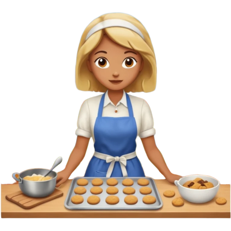 Woman baking fall cookies fall scenery emoji