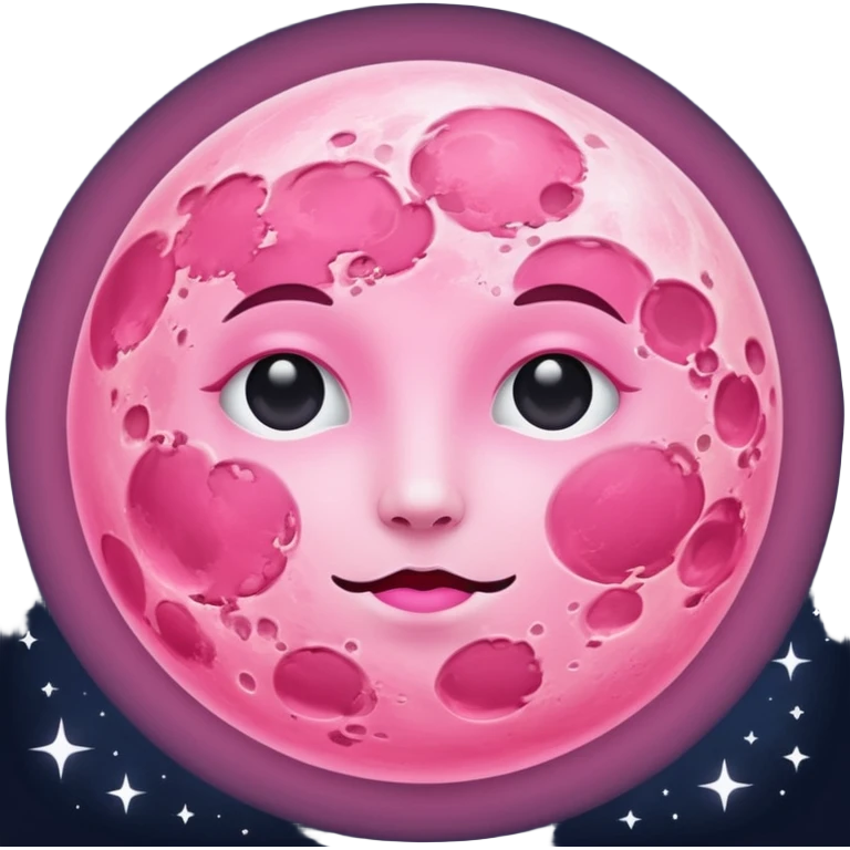 a pink full moon emoji