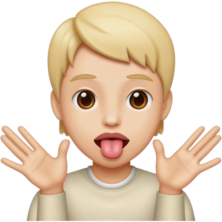 Tongue out with hands to side  emoji