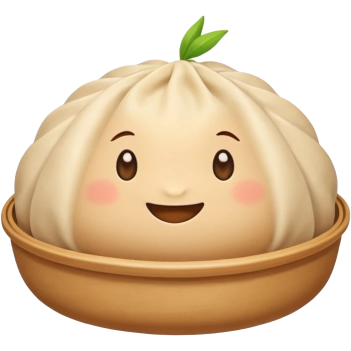 smiling dumpling bun who holds a Zapier logo emoji