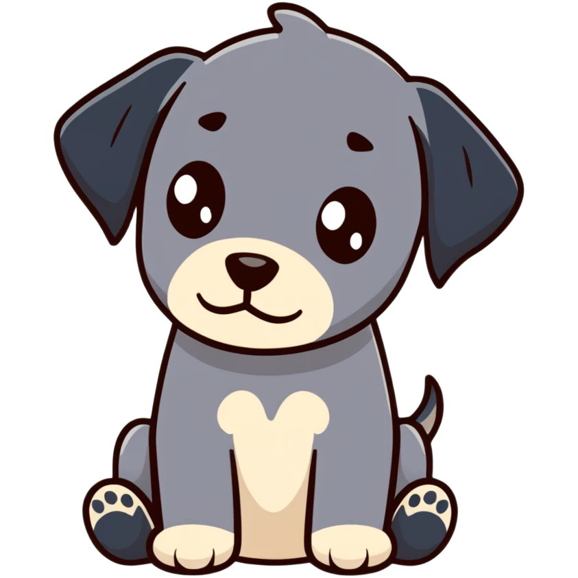 Realistic black Great Dane puppy brown eyes  emoji