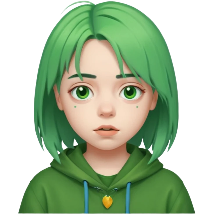 Billie Eilish green hair emoji