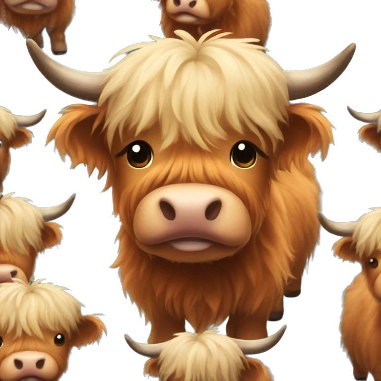 Cute highland cow emoji