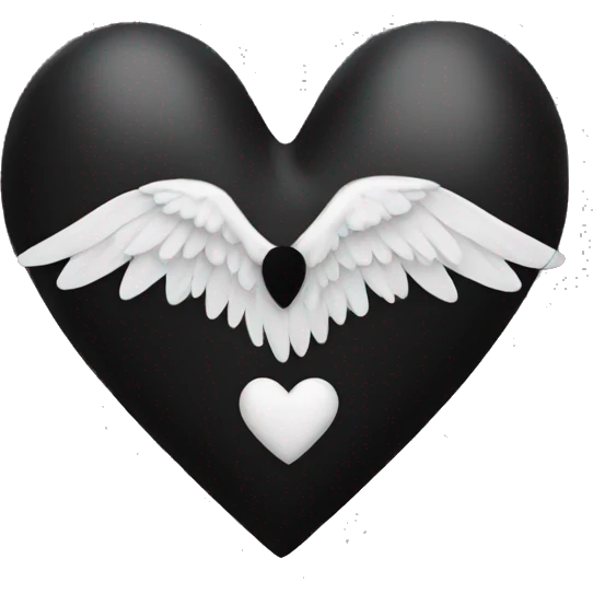 Black heart with wings emoji