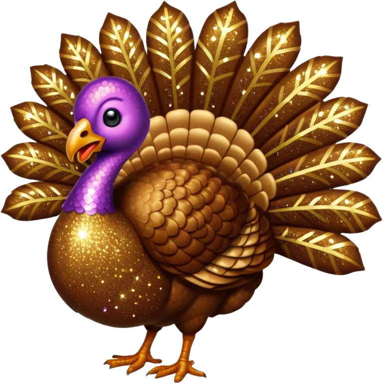 Brown glitter turkey emoji