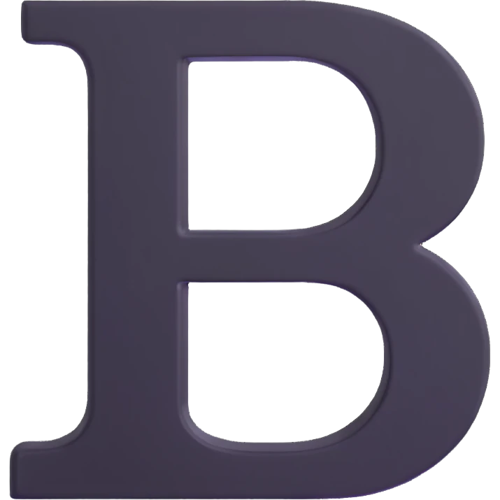 playful rounded letter B emoji