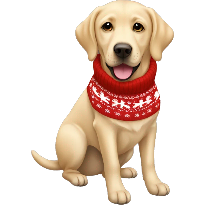 golden labrador in christmas jumper emoji