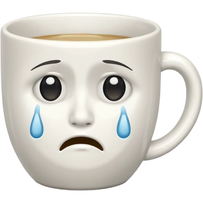 crying cup emoji, expressive face, tears, simple emoji