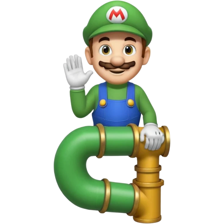 Mario se tient sur un tuyau de Mario Bros emoji