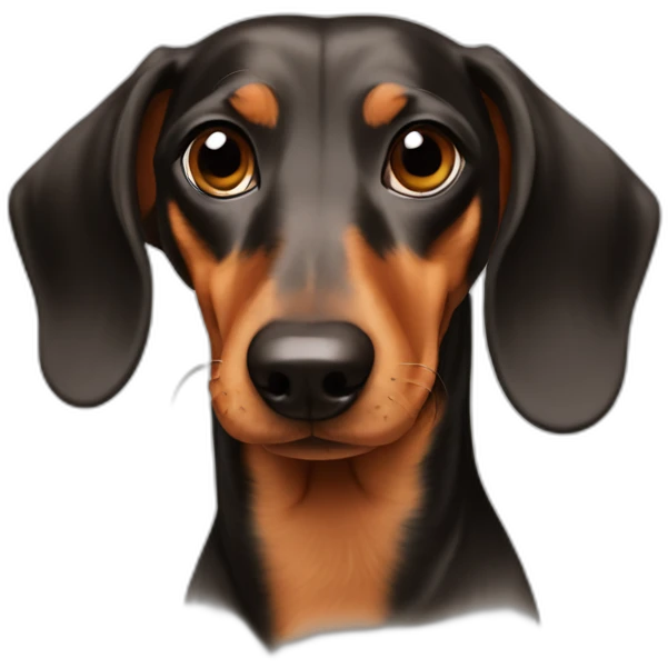 Dog head reality dachshund sideways emoji