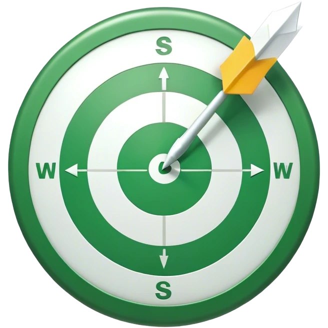 Cinematic Realistic green target with a white arrow in the center  emoji