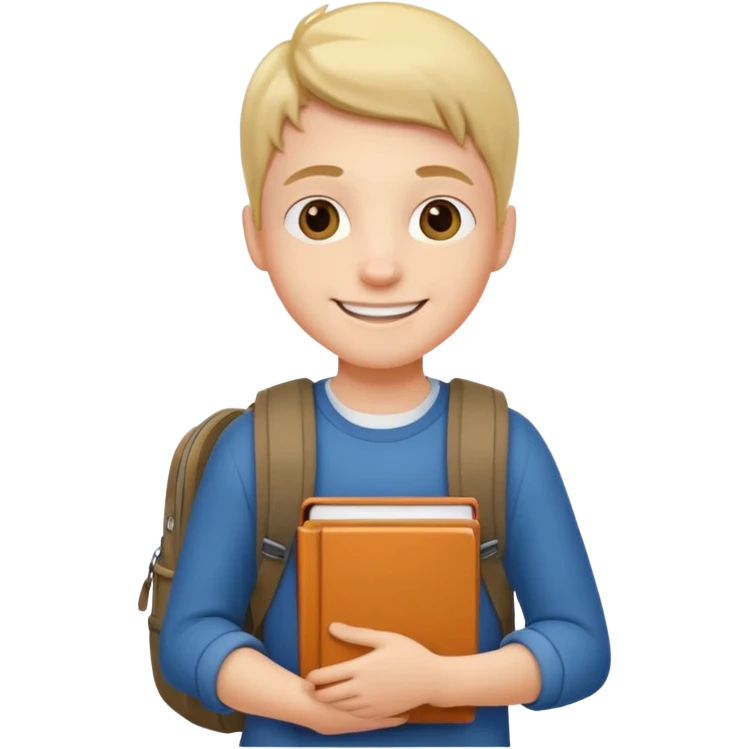 Student carrying backpack and books emoji