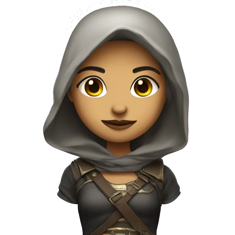 Cartoony Assassin with an aesthetic but simple colour scheme, and make her light skin toned not yellow emoji