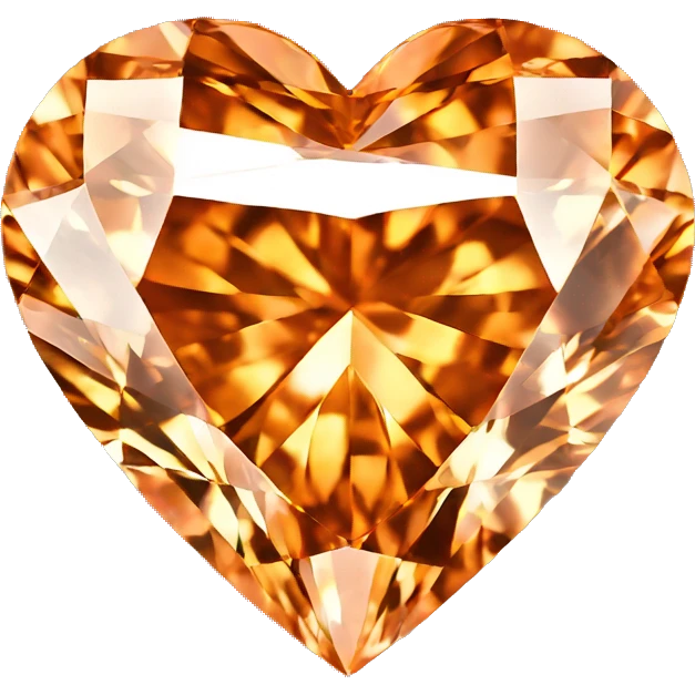Heart shaped 56-carat orange diamond emoji