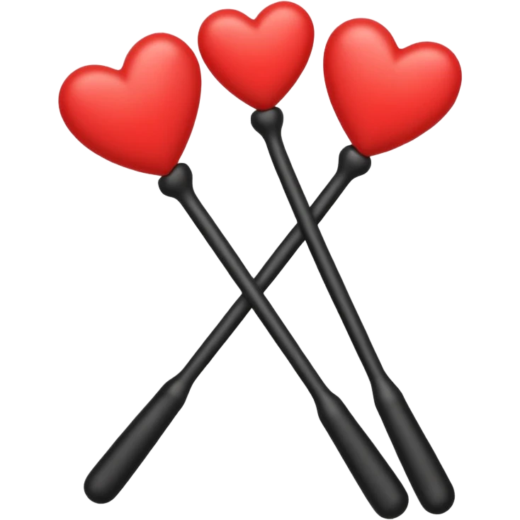 two black massage wands with a heart centred above them emoji