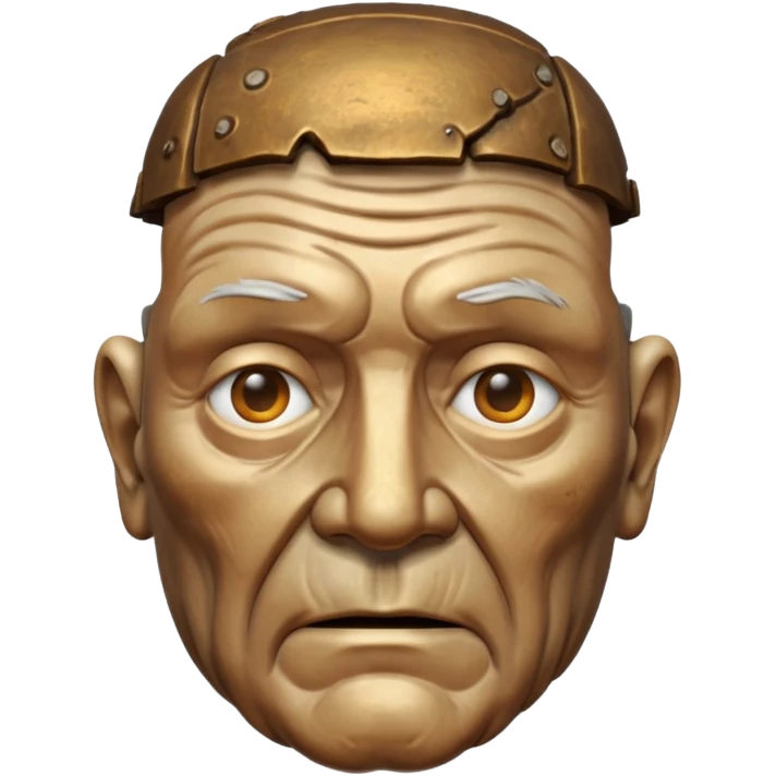 bronze aged man head statue emoji