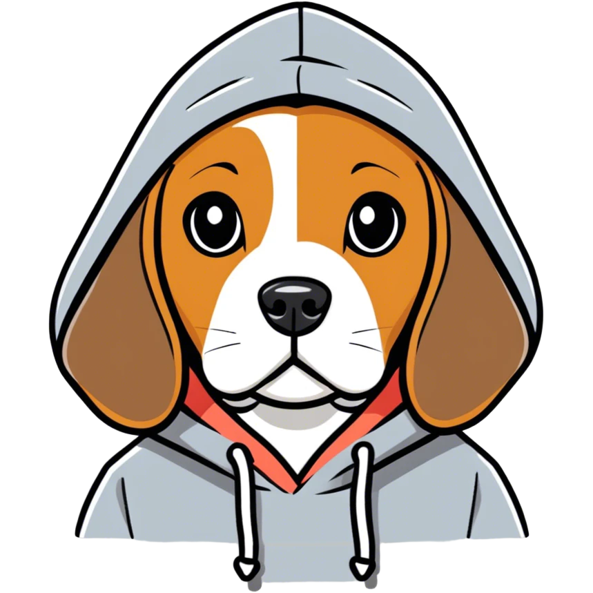Beagle wearing a hoodie  emoji