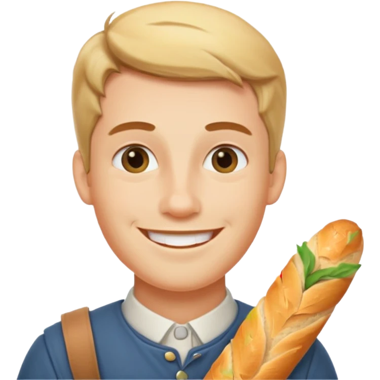 Conrad with a baguette emoji